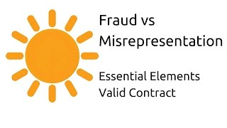 Fraud vs Misrepresentation  Other Essential Elements of a Valid Contract  CA CPT  CS amp CMA [upl. by Nonnek347]