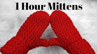 AMAZINGLY SIMPLE Crochet Mittens Pattern For Beginners [upl. by Hgiellek]