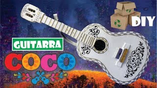 COMO HACER GUITARRA COCO DE CARTÓN 🎸 DIY  How to make an Acoustic Guitar from cardboard MIGUEL [upl. by Anaila]