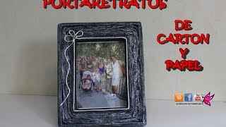 Portafotos de carton y papel  Picture frame cardboard and paper [upl. by Yleen384]